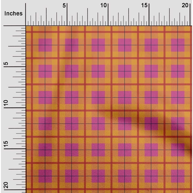 oneOone Silk Tabby Fabric Madras Check Printed Craft Fabric BTY 42 Inch Wide