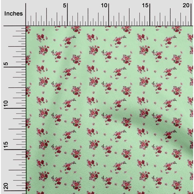 oneOone Cotton Flex Fabric Leaves & Flower Floral Print Fabric BTY 40 Inch Wide