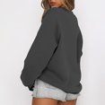 thumbnail image 3 of Mefallenssiah Mode Chandail Décontracté à Manches Longues à Col Rond pour Femmes, Coupe Ample, Haut Blouse Gris Foncé m, 3 of 5