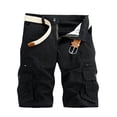 thumbnail image 1 of DPTALR Men's Casual Pure Color Outdoors Pocket Beach Work Trouser Cargo Shorts Pant, 1 of 7