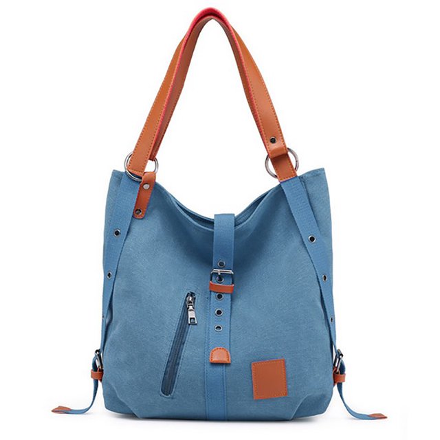 Women Tote Bag Large Capacity Dual-use Canvas Shoulder Purse Travel Backpack