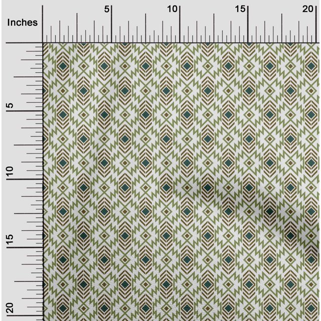 oneOone Tissu Popeline de Coton Imprimé Géométrique Aztèque 1 Yard 56 Pouces de Large
