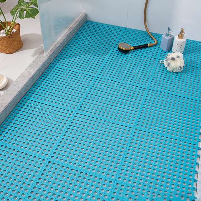 Mosaic 10PCS Suction Cup Floor Mats Anti Slip Plastic Mosaic Bath Mat for Kitchen Bathroom