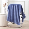 thumbnail image 1 of EGNMCR Bath Towels 1pc Coral Velvet Bath Towel Towel For Adult Daily Use At Home Absorbent Dry Hair Towel That Does Not Hair Beach Towel Strip Patterned Bath Towel a Bath, 1 of 5