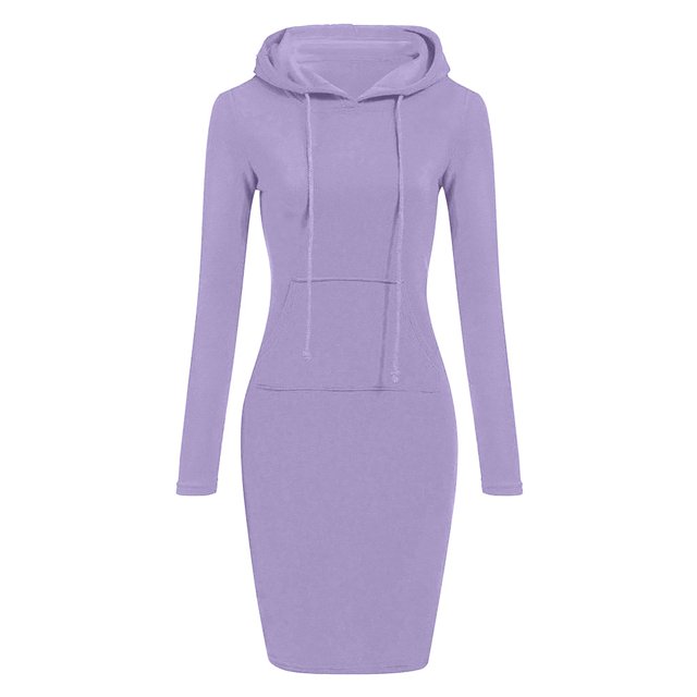 Yuyuzo Robe Décontractée d'Automne pour Femmes à Manches Longues avec Capuche et Poche