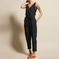 thumbnail image 1 of LSLJS Women Short Sleeve Jumpsuits Casual Summer Rompers Loose Belted Waist Jumpers with Pockets, 1 of 7