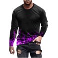 thumbnail image 2 of Meichang T-Shirt à Manches Longues pour Hommes Grands, T-Shirts Graphiques pour Hommes Décontractés à Imprimé Flamme 3D, T-Shirts Amusants à Col Rond Confortables à Manches Longues pour Hommes, 2 of 5