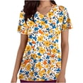 thumbnail image 1 of Pisexur Womens Scrub Tops Boasting Colorful Floral Prints Along With Short Sleeve Scrub Tops Suitable for Nursing Uniforms With Convenient Pockets, 1 of 4