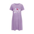 thumbnail image 5 of Amzcrzy Pyjamas pour Femmes Mode Imprimé Cœur Valentines Day Robe Décontractée Confortable à Manches Courtes Chemises de Nuit pour Femmes Valentines Day Cadeaux, 5 of 5