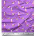 thumbnail image 1 of Soimoi Purple Modal Satin Fabric Birthday Theme Party Print Fabric by the Yard 42 Inch Wide, 1 of 5