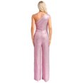 thumbnail image 2 of Xnihocha Combinaison une Pièce Sans Manches pour Femme, Robe de Soirée à une Épaule, Justaucorps à Paillettes, Robe de Soirée Rose 3TG, 2 of 7