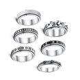 thumbnail image 1 of Anneaux d'Anxiété 6 Pièces Anneaux Ronds Résistants à la Corruption pour Hommes Femmes Forme de Phase de Lune Anti-Pression Petits Anneaux Larges Bijoux avec Chaîne Femmes Type 3, 1 of 7