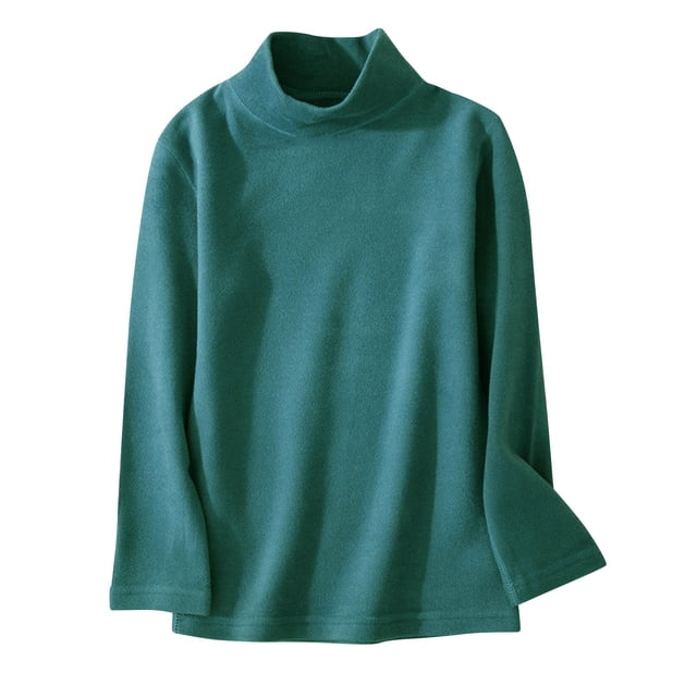cfhntfmh Enfants Filles Garçons Hauts Hiver Chaud Molleton Manches Longues Col Roulé Camisoles Basiques Couleur Unie Chandails à Enfiler