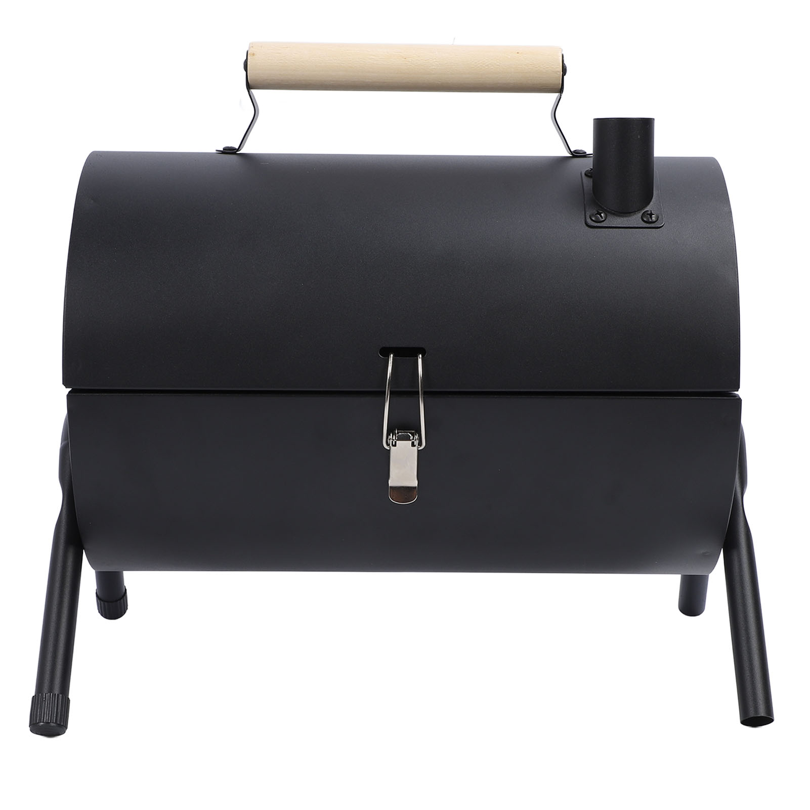 Gril au Charbon de Table, Gril BBQ Conception de Four Cheminée Portable Poignée de Transport en Bois Composite Corps en SUS Gril Double Face pour Parc Urbain
