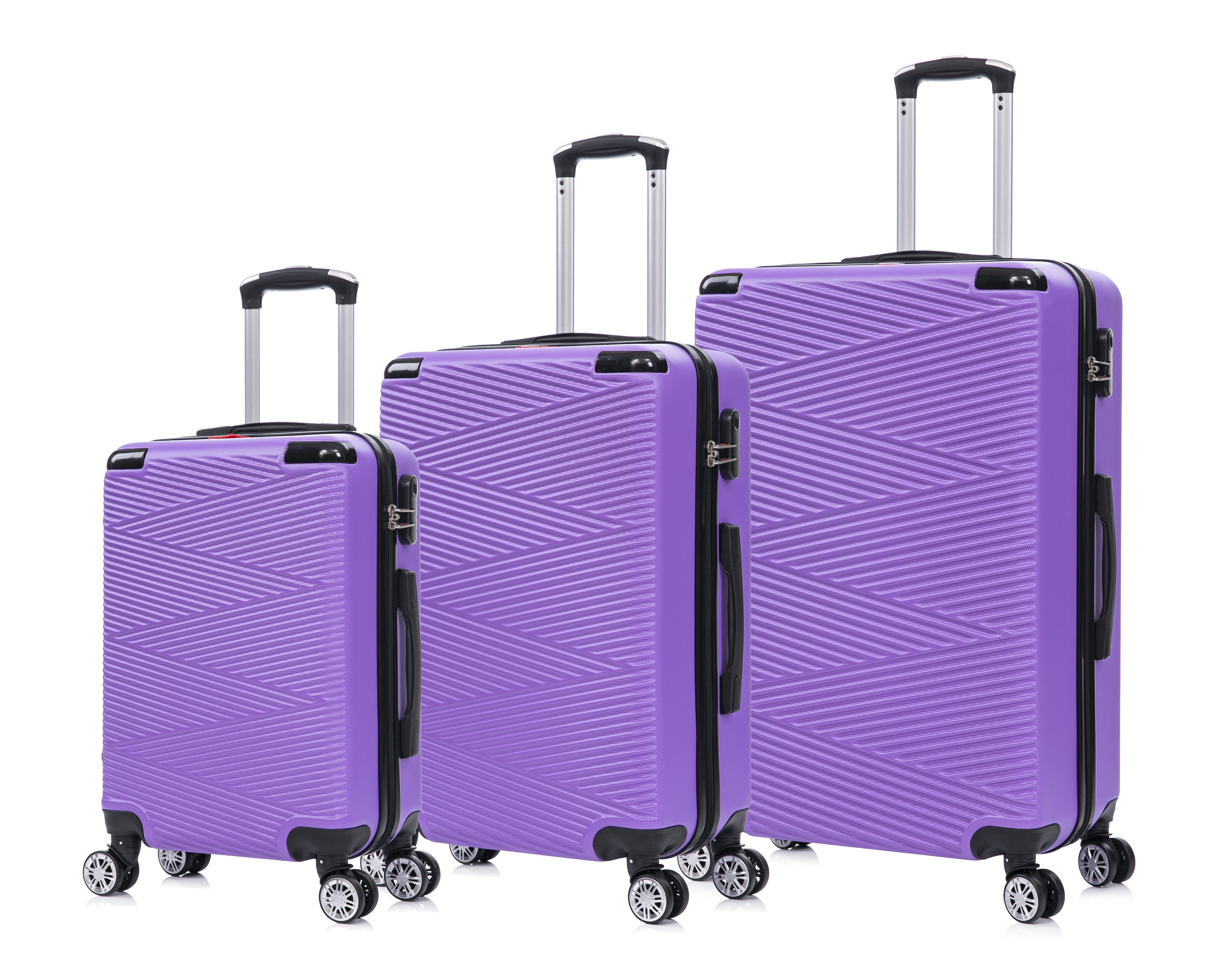 Systemic Lock In Swiss Traveller Verossa ABS Hardshell Lightweight Luggage Set with Dual ...
