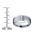 thumbnail image 4 of Men's Tungsten Ring Matte Finish High Polish Wedding Band Silver 8MM Comfort-fit, 4 of 5