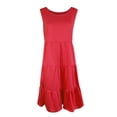 thumbnail image 2 of B91xZ Robes d'Été pour Femmes Été Hiver à Col en V Décontractées Amples Fluides Évasées, Rouge XXXXXL, 2 of 4