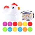 thumbnail image 4 of Fesfesfes Easter Egg Matching Learning Toy Pieces Hen Storage Box on Wheels Multiple Shapes Colors Fine Motor Skills Sensory Activity Plaything, 4 of 5