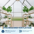 thumbnail image 4 of Heavy Duty Aluminum Polycarbonate Walk-In Greenhouse for Outdoors – Quick Setup Structure – Roof Vent & Rain Gutter – Large 6x4 FT Garden Greenhouse Kit for Backyard Patio Winter Plants, 4 of 9