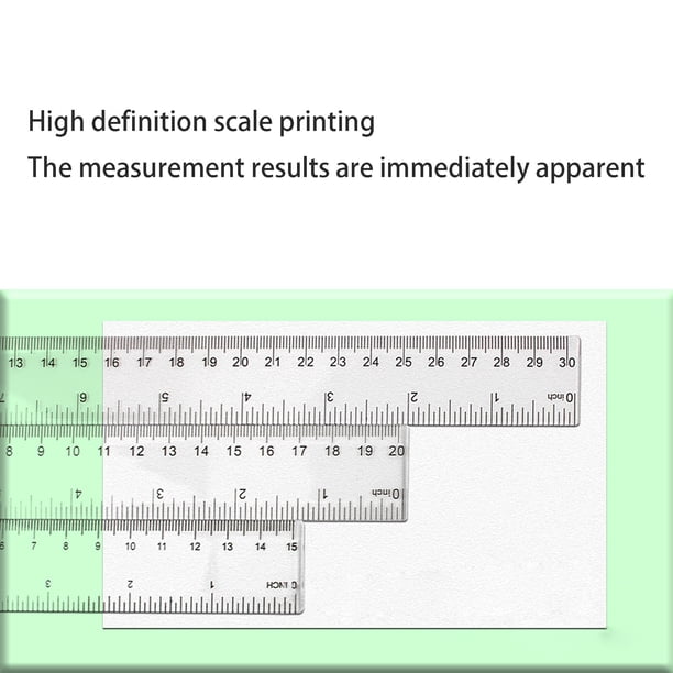 Uxcell Clear Plastic Ruler – 50cm / 20 Inch, Metric & Inch Scale, Straight Measuring Tool