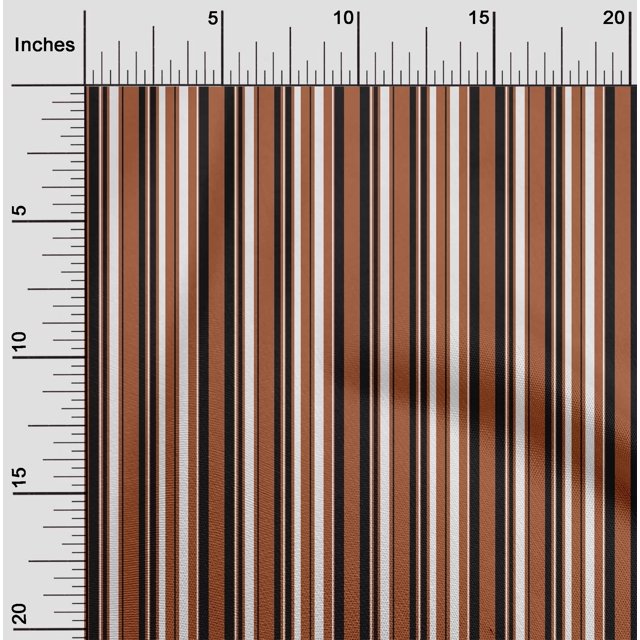 oneOone Georgette Viscose Rust Brown Fabric Stripes Craft Projects Decor Fabric Printed By The Yard 42 Inch Wide