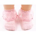 thumbnail image 1 of FOCUSNORM  Little girl Socks,Breathable Solid Color Lace Pearl Ruffled Anklet, 1 of 7