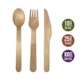 thumbnail image 2 of Fork Spoon Knife Combo set | Bio Mart Birch wood Cutlery Set|Natural|Eco-friendly|Heavy Duty,Re-usable Backyard Compostable|Disposable|Biodegradable|Theme Party, Wedding |Pack of 30, 75 or 300, 2 of 3