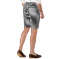 thumbnail image 3 of INSPIRE CHIC Men's Shorts Allover Striped Belt Loop Zipper Button Closure Pockets Casual Shorts 32 White, 3 of 7