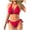 Red, variant on Kyusrd Bikini Sets For Women Two Piece Swimsuits Summer Beach Swim Bathing Suits Women's Sports Printing Matching Zipper Slim Jumpsuit Sports Surf Suit Swimsuit