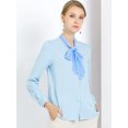 thumbnail image 2 of INSPIRE CHIC Blouse Chemise à Manches Longues de Travail pour Femmes à Col Noué Boutonnée, 2 of 4