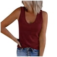 thumbnail image 1 of Yuyuzo Débardeurs Grande Taille pour Femmes Été Décontracté Sans Manches Col Rond Basique Camisole Côtelée Ajustée, 1 of 7