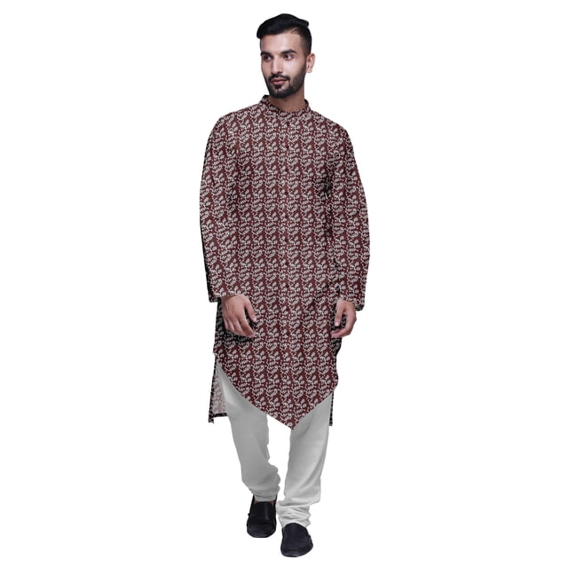 Atasi Printed Designer Rayon Button Down Casual Kurta With Pajama For Men