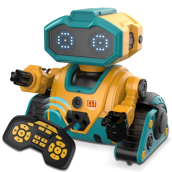 Toytexx RC Robot Toy for Kids with Remote Control, Gesture Sensing, Programmable Actions, LED Eyes, Music, Dance & Voice Recording, Rechargeable Interactive Robot Gift Ages 3+(Random Color)