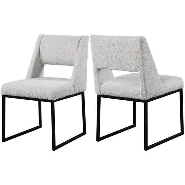 Meridian Furniture Jayce Boucle Fabric Dining Chair, Cream