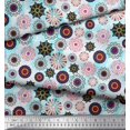 thumbnail image 2 of Soimoi Modal Satin Fabric Mandala Kaleidoscope Print Fabric by Yard 42 Inch Wide, 2 of 3