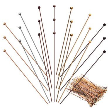 MasteelfCA 200 Pcs Ball Head Needles Pegs Bendable Headpins for Earring Pendant Bracelet Necklace Jewelry Making