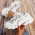 thumbnail image 1 of XIAQUJ Chaussures de Course à Lacets pour Femmes Chaussures de Sport Espadrilles Blanches Espadrilles Mode pour Femmes Blanches 7(38), 1 of 6