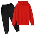 thumbnail image 2 of MeetoTime Boy's Girls's Hooded Tracksuit Pullover Sweatshirt Jogging Pants Set 2 Pieces Sweatsuit for 3-10 Years, 2 of 3