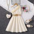 thumbnail image 2 of 2025 Girls Dresses Children Dress Spring Summer Lavender Dress Strap Ruffles Solid Color Summer Frocks for Girls Princess Girls Casual Dress Back A Line with, 2 of 4