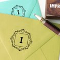 thumbnail image 2 of Printtoo Square Swirl Border Alphabet I Monogram Wood Mounted Rubber Stamp Office Stationary, 2 of 5