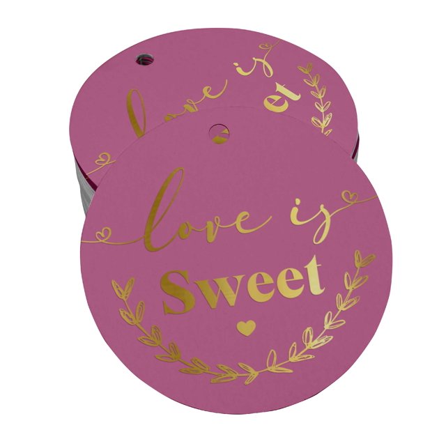 Inkdotpot 50 Pack Real Gold Foil Paper Tags Love Is Sweet Wedding Favor Hang Tags