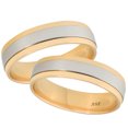 thumbnail image 1 of Platinum & 18k Yellow Gold Two Tone Polished Comfort Fit Wedding Band Set, 1 of 1