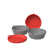 Air Fryer Silicone Liners - Silicone Airfryer Basket Liner - Air fryer Silicone Basket - Pot Liner (Pack of 2) Reusable and Foldable pot, with 2 gloves (8.5 inches Diameter)