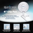 thumbnail image 2 of Hurricane Classic 6" Mini Clip On Fan for Desks & Night Stands, White (2 Pack), 2 of 8