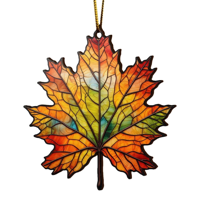 Meitianfacai Acrylic Flat Printing Leaves Christmas Decorations Christmas Tree Decorations Hanging Pendants