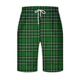 thumbnail image 3 of Diufon Men's Casual Shorts Spring Summer Wide Leg Loose Plaid Printed Elastic Waisted Drawstring Sport Shorts, 3 of 4