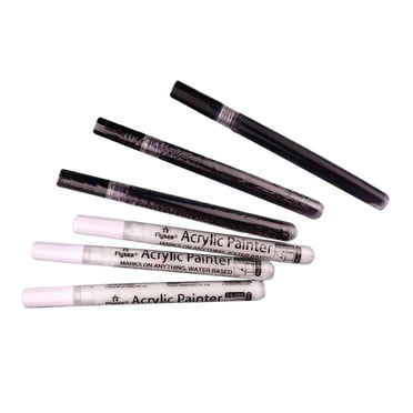 KLKCMS White Paint Pen, 0.7mm Acrylic Paint Pens Paint Pen Permanent Marker for Wood Rock Metal Plastic Ceramic Acrylic Paint Markers Extra Fine Tip Choice 2