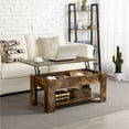 thumbnail image 2 of Yaheetech Table Basse Moderne à Plateau Relevable avec Compartiment Caché et Rangement pour Salon, Brun Rustique, 2 of 7