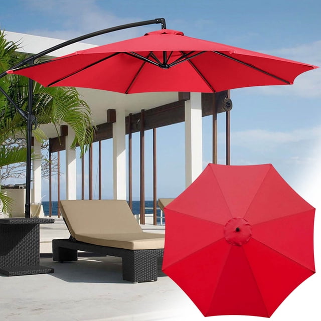 Aqestyerly Outdoor Patio Umbrella Polyester Garden Umbrella Canopy Sunshade Waterproof Rainproof Replacement Cover HWRETIE