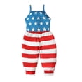 thumbnail image 2 of EGNMCR Girls' Jumpsuits & Rompers Girls Children's Summer Independence Day Romper Sling Sleeveless Backless Short Jumpsuit Kid Rompers, 2 of 8